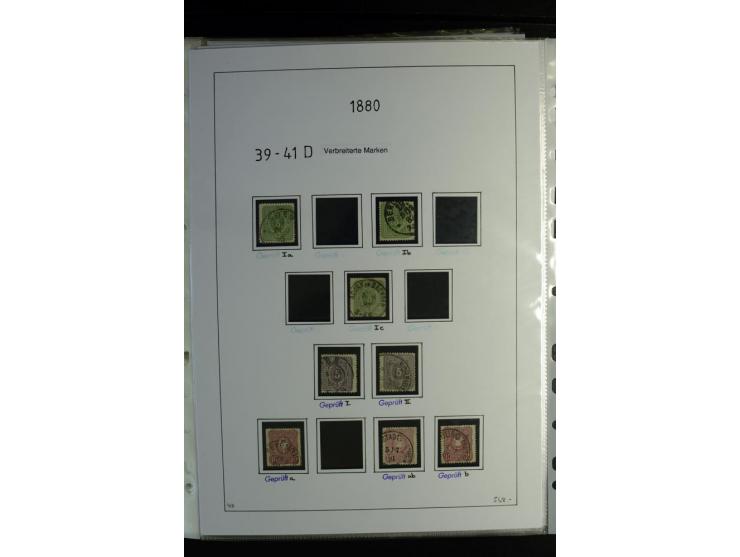 1875/1900, Pfennige bis Krone/Adler, gestempelte Sammlung mit u.a. Mi.-Nr. 33aa, 35c, 36b, 37 in verschiedenen Varianten, 38b