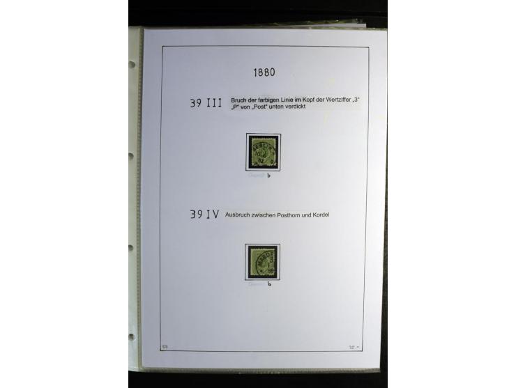 1875/1900, Pfennige bis Krone/Adler, gestempelte Sammlung mit u.a. Mi.-Nr. 33aa, 35c, 36b, 37 in verschiedenen Varianten, 38b