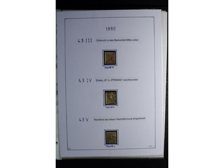 1875/1900, Pfennige bis Krone/Adler, gestempelte Sammlung mit u.a. Mi.-Nr. 33aa, 35c, 36b, 37 in verschiedenen Varianten, 38b