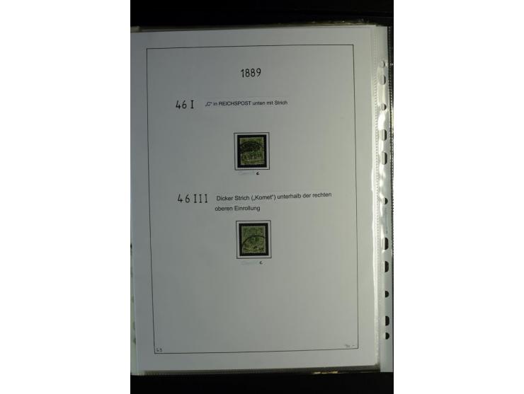 1875/1900, Pfennige bis Krone/Adler, gestempelte Sammlung mit u.a. Mi.-Nr. 33aa, 35c, 36b, 37 in verschiedenen Varianten, 38b
