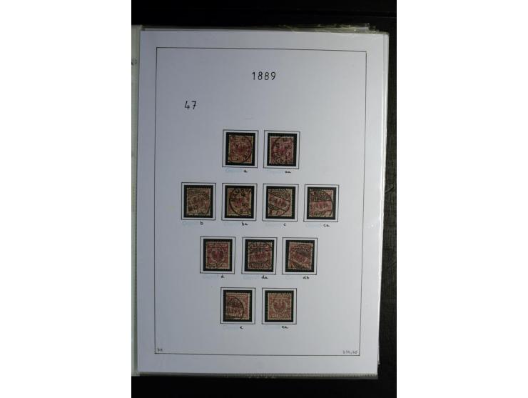 1875/1900, Pfennige bis Krone/Adler, gestempelte Sammlung mit u.a. Mi.-Nr. 33aa, 35c, 36b, 37 in verschiedenen Varianten, 38b
