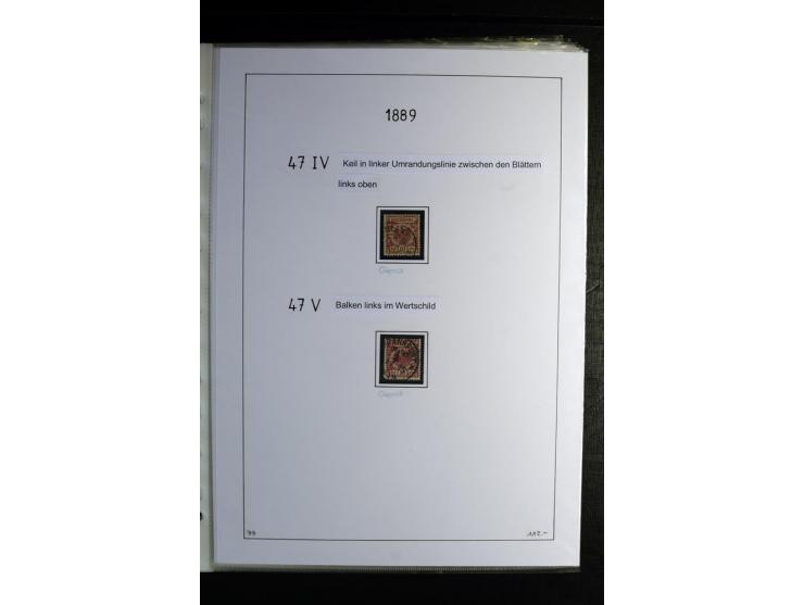 1875/1900, Pfennige bis Krone/Adler, gestempelte Sammlung mit u.a. Mi.-Nr. 33aa, 35c, 36b, 37 in verschiedenen Varianten, 38b