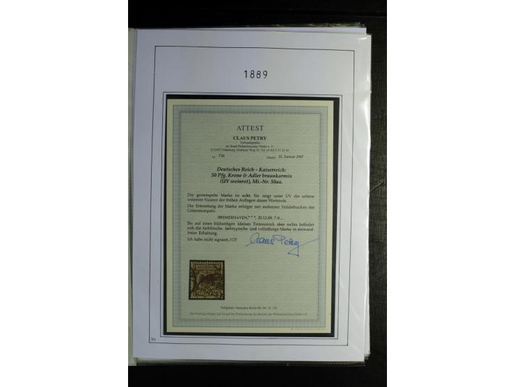 1875/1900, Pfennige bis Krone/Adler, gestempelte Sammlung mit u.a. Mi.-Nr. 33aa, 35c, 36b, 37 in verschiedenen Varianten, 38b