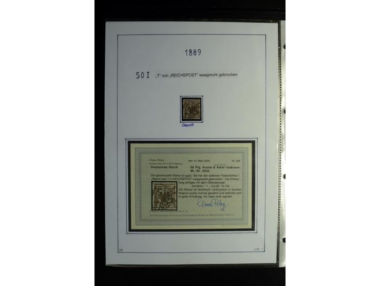 1875/1900, Pfennige bis Krone/Adler, gestempelte Sammlung mit u.a. Mi.-Nr. 33aa, 35c, 36b, 37 in verschiedenen Varianten, 38b