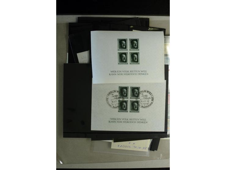 1880/1945, postfrische, ungebrauchte und etwas gestempelte Partie mit guten postfrischen Werten und Sätzen, Bl.2 (Mängel im R
