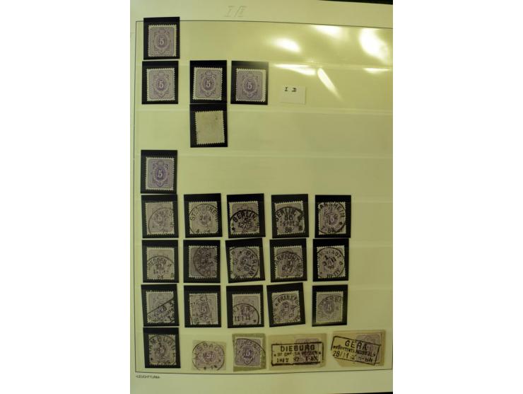 1180/89, Pfennig, gestempelte, postfrische und ungebrauchte Sammlung, teils auf Briefstücken und Briefen, dabei Mi.-Nr. 39 ha