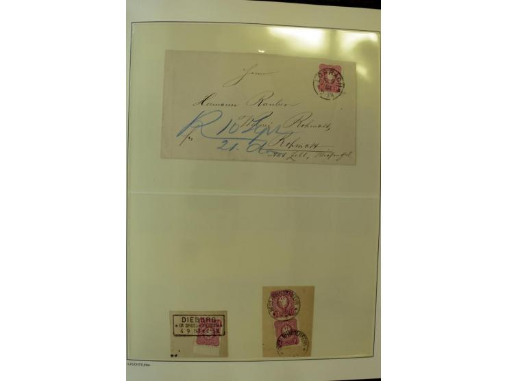 1180/89, Pfennig, gestempelte, postfrische und ungebrauchte Sammlung, teils auf Briefstücken und Briefen, dabei Mi.-Nr. 39 ha