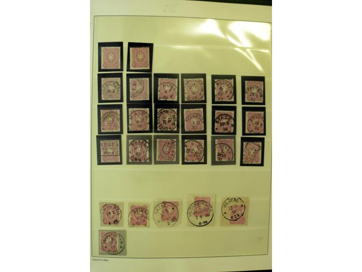 1180/89, Pfennig, gestempelte, postfrische und ungebrauchte Sammlung, teils auf Briefstücken und Briefen, dabei Mi.-Nr. 39 ha
