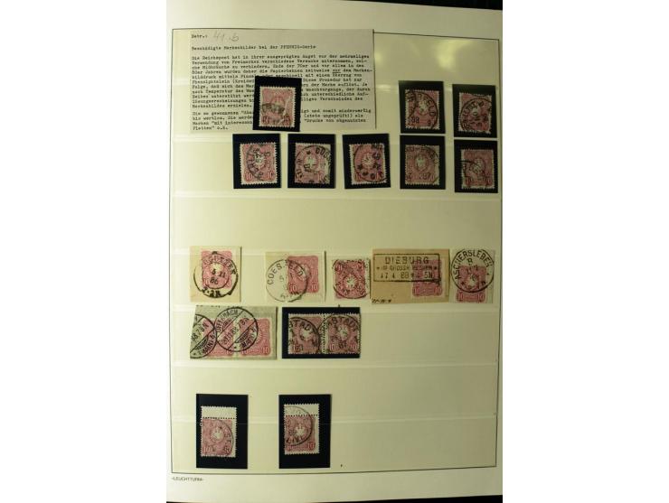 1180/89, Pfennig, gestempelte, postfrische und ungebrauchte Sammlung, teils auf Briefstücken und Briefen, dabei Mi.-Nr. 39 ha