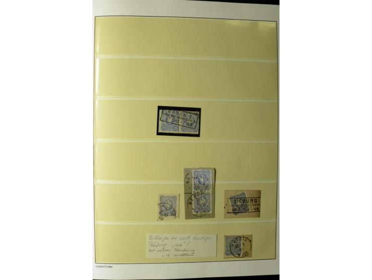 1180/89, Pfennig, gestempelte, postfrische und ungebrauchte Sammlung, teils auf Briefstücken und Briefen, dabei Mi.-Nr. 39 ha