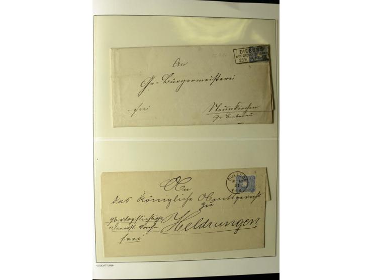 1180/89, Pfennig, gestempelte, postfrische und ungebrauchte Sammlung, teils auf Briefstücken und Briefen, dabei Mi.-Nr. 39 ha