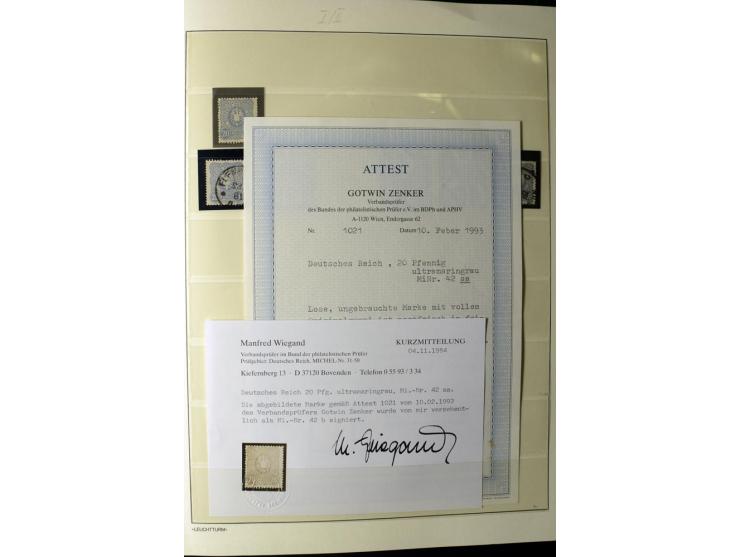 1180/89, Pfennig, gestempelte, postfrische und ungebrauchte Sammlung, teils auf Briefstücken und Briefen, dabei Mi.-Nr. 39 ha