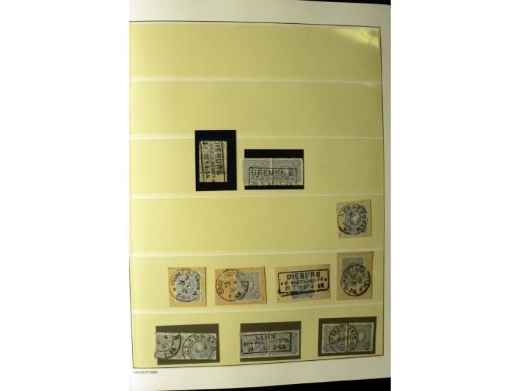 1180/89, Pfennig, gestempelte, postfrische und ungebrauchte Sammlung, teils auf Briefstücken und Briefen, dabei Mi.-Nr. 39 ha