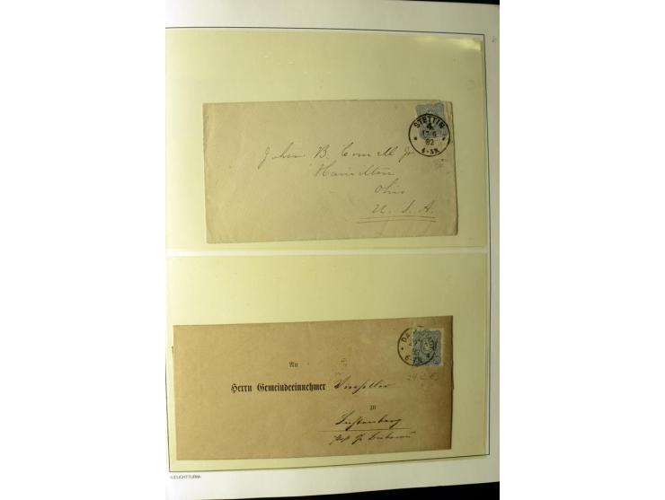 1180/89, Pfennig, gestempelte, postfrische und ungebrauchte Sammlung, teils auf Briefstücken und Briefen, dabei Mi.-Nr. 39 ha