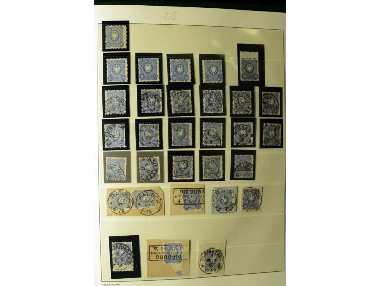 1180/89, Pfennig, gestempelte, postfrische und ungebrauchte Sammlung, teils auf Briefstücken und Briefen, dabei Mi.-Nr. 39 ha