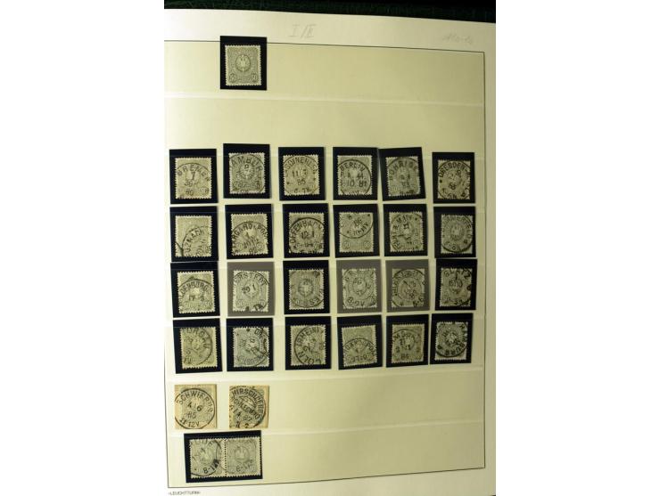 1180/89, Pfennig, gestempelte, postfrische und ungebrauchte Sammlung, teils auf Briefstücken und Briefen, dabei Mi.-Nr. 39 ha