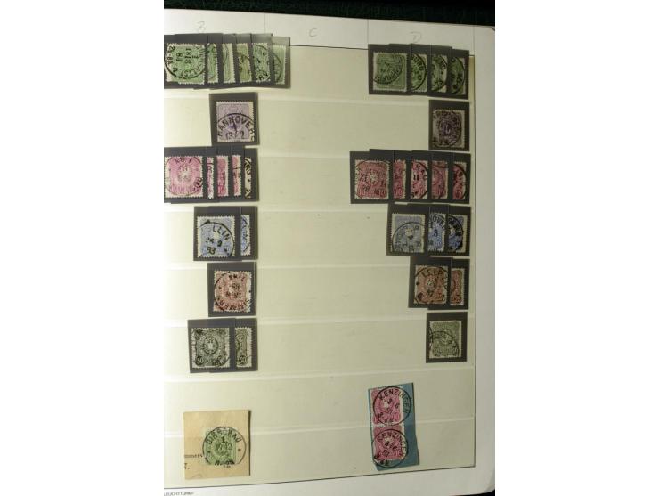 1180/89, Pfennig, gestempelte, postfrische und ungebrauchte Sammlung, teils auf Briefstücken und Briefen, dabei Mi.-Nr. 39 ha