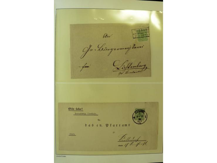 1180/89, Pfennig, gestempelte, postfrische und ungebrauchte Sammlung, teils auf Briefstücken und Briefen, dabei Mi.-Nr. 39 ha