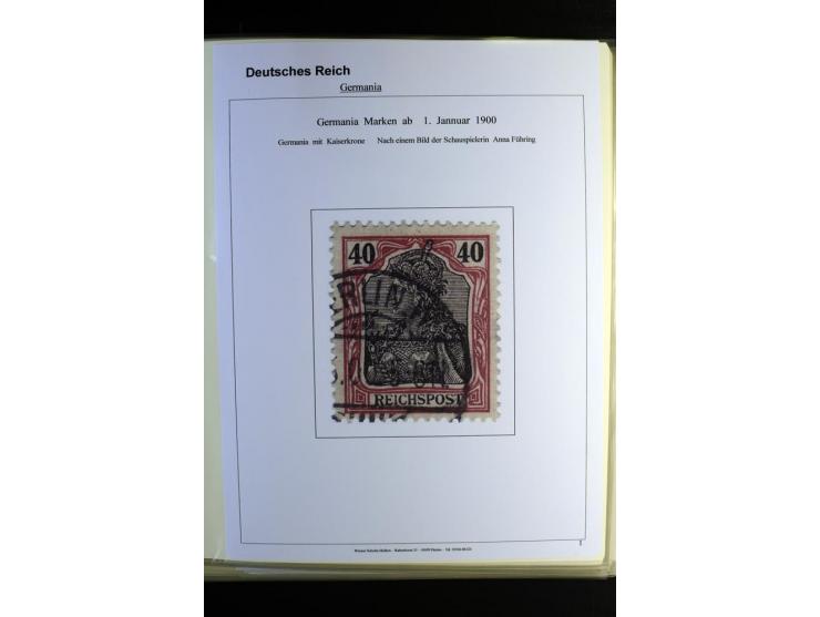 1900/1922, umfangreiche, gestempelte Sammlung "Germania" inkl. den Ausgaben aus der Infla-Zeit mit vielen besseren Marken, Fa