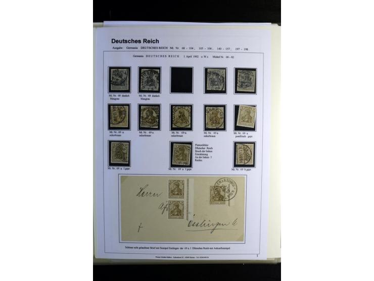 1900/1922, umfangreiche, gestempelte Sammlung "Germania" inkl. den Ausgaben aus der Infla-Zeit mit vielen besseren Marken, Fa