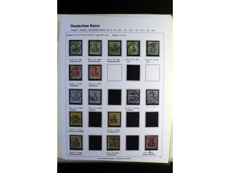 1900/1922, umfangreiche, gestempelte Sammlung "Germania" inkl. den Ausgaben aus der Infla-Zeit mit vielen besseren Marken, Fa