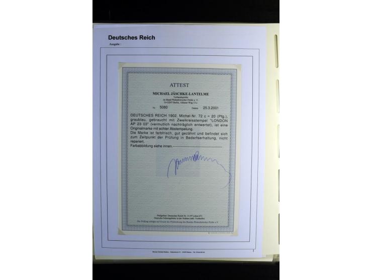 1900/1922, umfangreiche, gestempelte Sammlung "Germania" inkl. den Ausgaben aus der Infla-Zeit mit vielen besseren Marken, Fa
