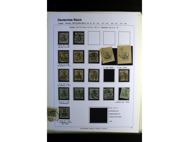 1900/1922, umfangreiche, gestempelte Sammlung "Germania" inkl. den Ausgaben aus der Infla-Zeit mit vielen besseren Marken, Fa