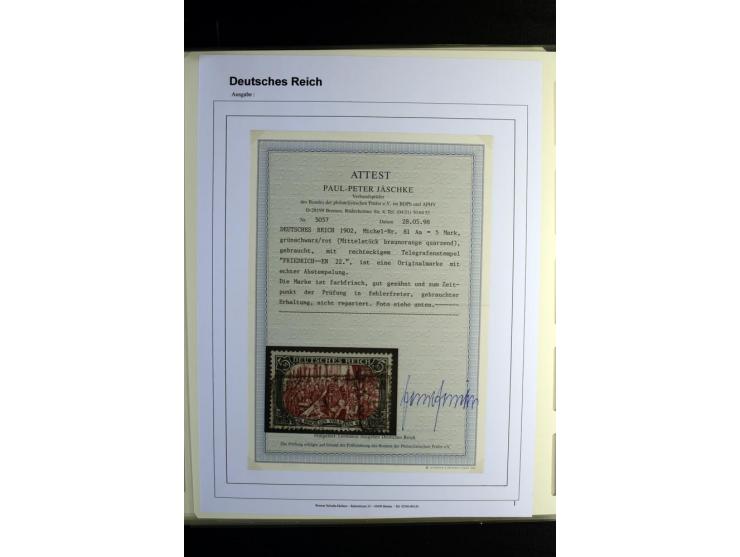 1900/1922, umfangreiche, gestempelte Sammlung "Germania" inkl. den Ausgaben aus der Infla-Zeit mit vielen besseren Marken, Fa