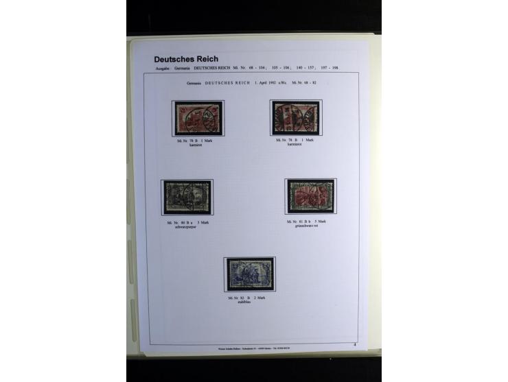 1900/1922, umfangreiche, gestempelte Sammlung "Germania" inkl. den Ausgaben aus der Infla-Zeit mit vielen besseren Marken, Fa
