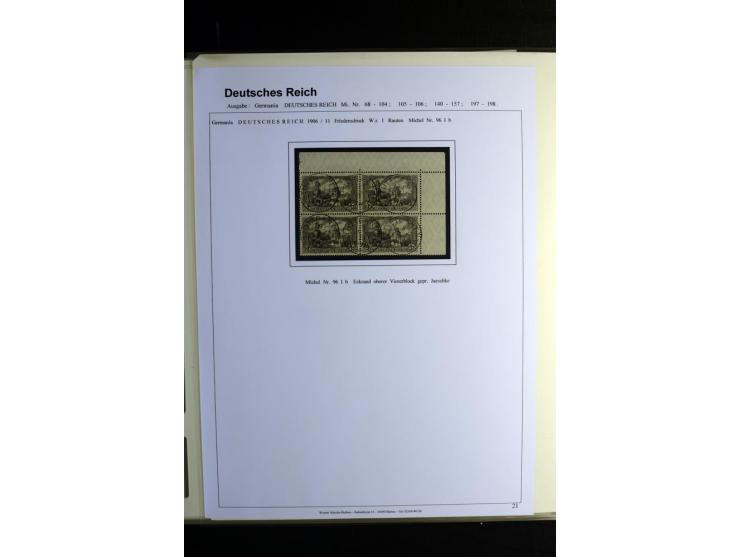1900/1922, umfangreiche, gestempelte Sammlung "Germania" inkl. den Ausgaben aus der Infla-Zeit mit vielen besseren Marken, Fa