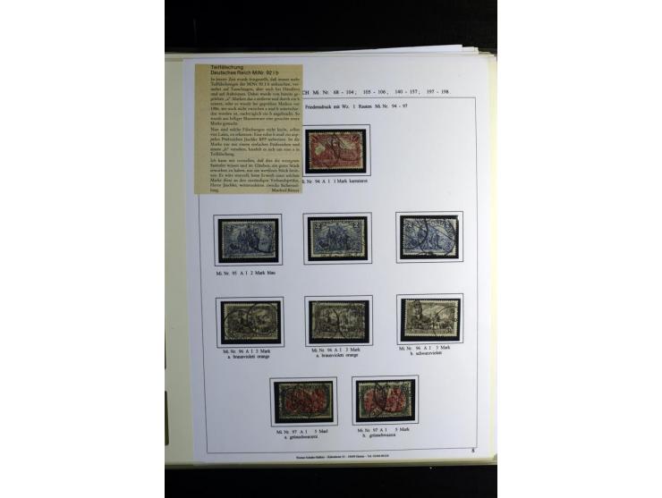 1900/1922, umfangreiche, gestempelte Sammlung "Germania" inkl. den Ausgaben aus der Infla-Zeit mit vielen besseren Marken, Fa