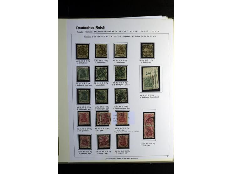 1900/1922, umfangreiche, gestempelte Sammlung "Germania" inkl. den Ausgaben aus der Infla-Zeit mit vielen besseren Marken, Fa
