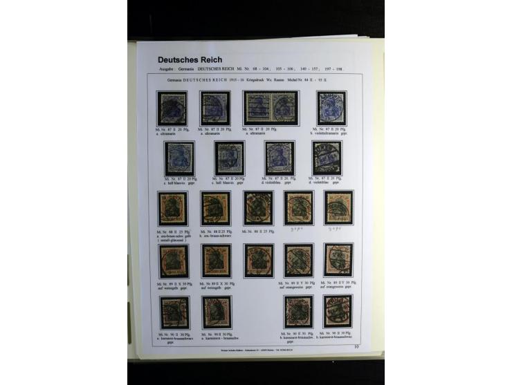 1900/1922, umfangreiche, gestempelte Sammlung "Germania" inkl. den Ausgaben aus der Infla-Zeit mit vielen besseren Marken, Fa
