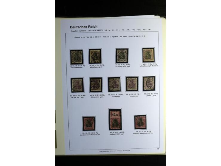 1900/1922, umfangreiche, gestempelte Sammlung "Germania" inkl. den Ausgaben aus der Infla-Zeit mit vielen besseren Marken, Fa