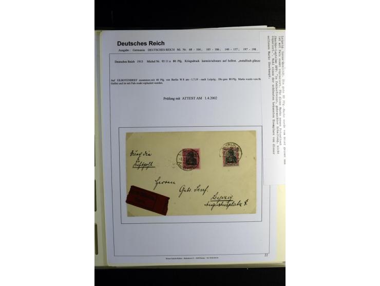 1900/1922, umfangreiche, gestempelte Sammlung "Germania" inkl. den Ausgaben aus der Infla-Zeit mit vielen besseren Marken, Fa