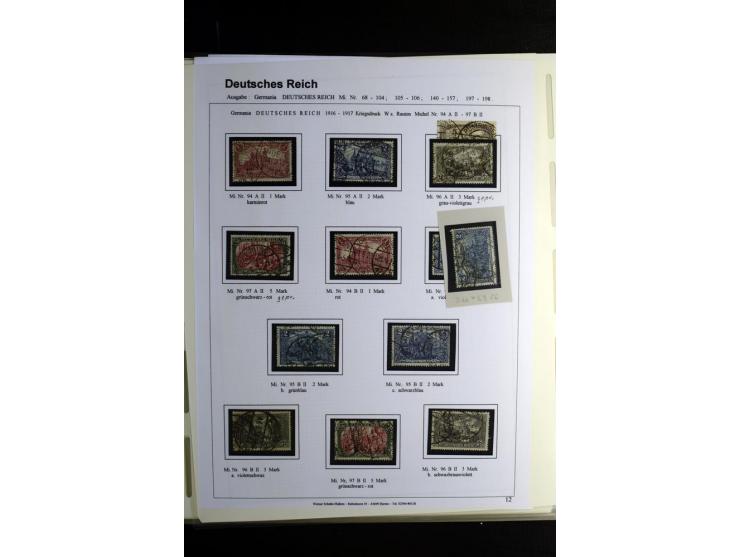 1900/1922, umfangreiche, gestempelte Sammlung "Germania" inkl. den Ausgaben aus der Infla-Zeit mit vielen besseren Marken, Fa