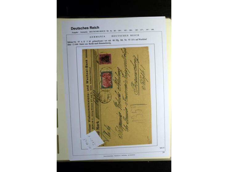 1900/1922, umfangreiche, gestempelte Sammlung "Germania" inkl. den Ausgaben aus der Infla-Zeit mit vielen besseren Marken, Fa