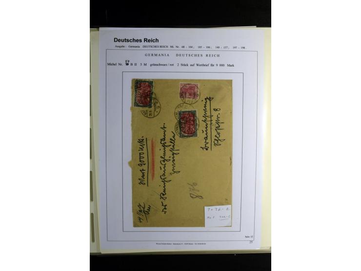 1900/1922, umfangreiche, gestempelte Sammlung "Germania" inkl. den Ausgaben aus der Infla-Zeit mit vielen besseren Marken, Fa