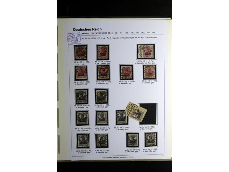 1900/1922, umfangreiche, gestempelte Sammlung "Germania" inkl. den Ausgaben aus der Infla-Zeit mit vielen besseren Marken, Fa