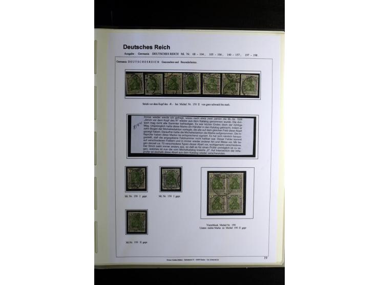 1900/1922, umfangreiche, gestempelte Sammlung "Germania" inkl. den Ausgaben aus der Infla-Zeit mit vielen besseren Marken, Fa