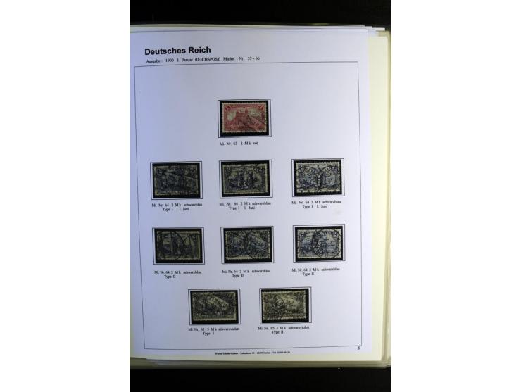 1900/1922, umfangreiche, gestempelte Sammlung "Germania" inkl. den Ausgaben aus der Infla-Zeit mit vielen besseren Marken, Fa