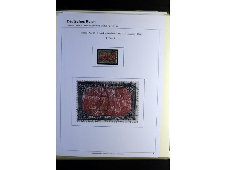 1900/1922, umfangreiche, gestempelte Sammlung "Germania" inkl. den Ausgaben aus der Infla-Zeit mit vielen besseren Marken, Fa
