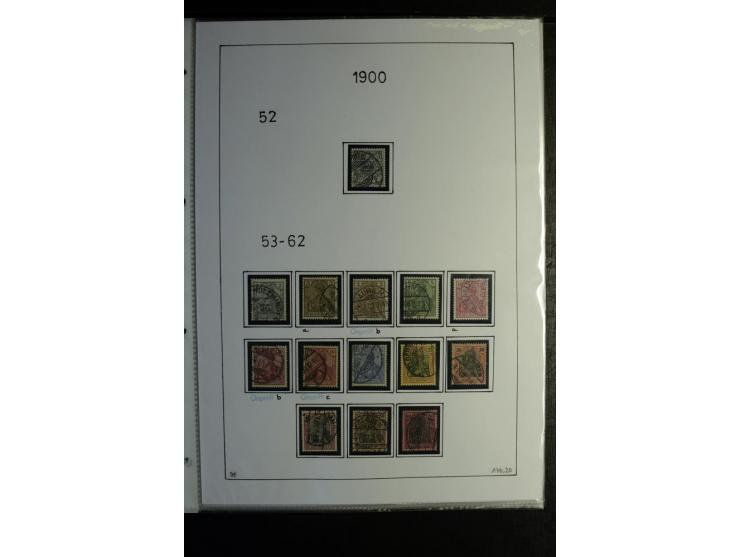1900/19, Germania, gestempelte Sammlung mit u.a. Mi.-Nr. 66I (Fotoattest Jäschke BPP), 66II-IV, 72c (Fotoattest Jäschke-L. BP