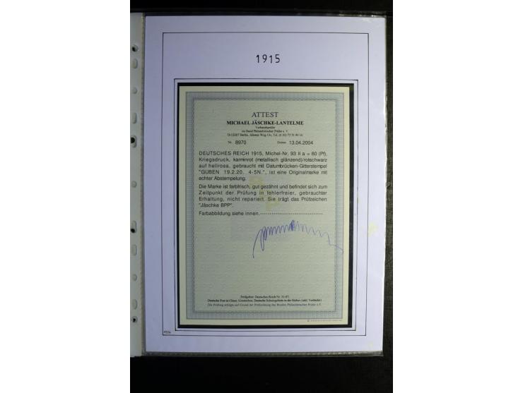 1900/19, Germania, gestempelte Sammlung mit u.a. Mi.-Nr. 66I (Fotoattest Jäschke BPP), 66II-IV, 72c (Fotoattest Jäschke-L. BP