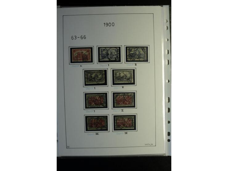 1900/19, Germania, gestempelte Sammlung mit u.a. Mi.-Nr. 66I (Fotoattest Jäschke BPP), 66II-IV, 72c (Fotoattest Jäschke-L. BP