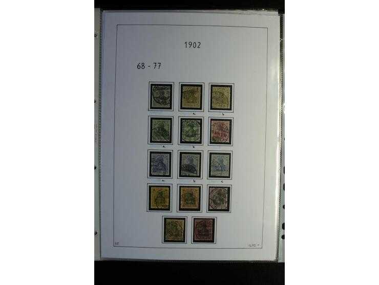 1900/19, Germania, gestempelte Sammlung mit u.a. Mi.-Nr. 66I (Fotoattest Jäschke BPP), 66II-IV, 72c (Fotoattest Jäschke-L. BP