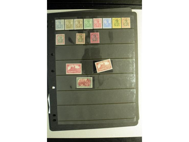 1900/19, Germania, postfrische und ungebrauchte kleine Sammlung mit diversen besseren Werten, dabei Mi.-Nr. 63b, 66II, 68-77U