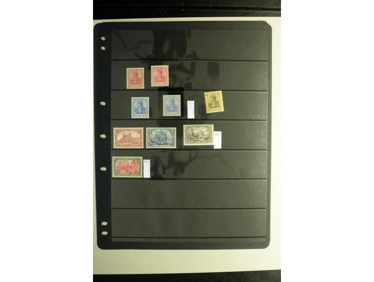 1900/19, Germania, postfrische und ungebrauchte kleine Sammlung mit diversen besseren Werten, dabei Mi.-Nr. 63b, 66II, 68-77U
