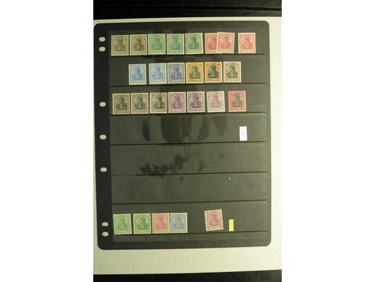 1900/19, Germania, postfrische und ungebrauchte kleine Sammlung mit diversen besseren Werten, dabei Mi.-Nr. 63b, 66II, 68-77U