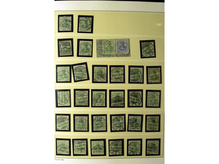 1902/16, Germania Spezialsammlung, postfrisch, ungebraucht und überwiegend gestempelt mit zusätzlich Briefstücken und Briefen